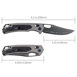 Нож складной SRM 9203-AK2 Retriever Black (140Cr Laminated, Grey Aluminum/Black G10)