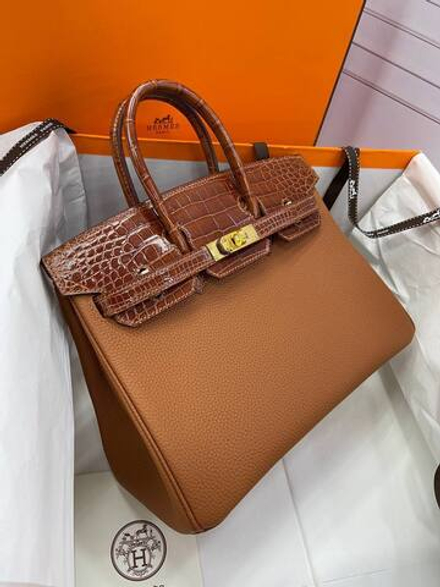 Сумка Hermes из кожи крокодила 25 см