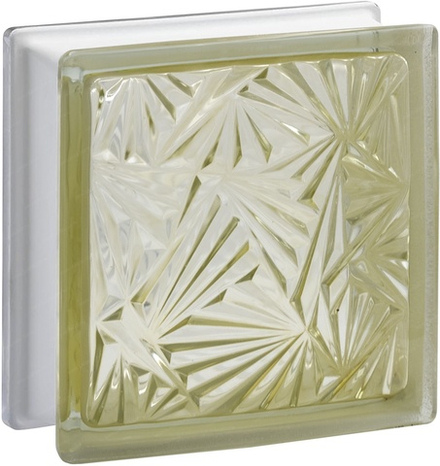 Стеклоблок Vitrablok Мороз Коричневый 19x19x8 - окрашенный внутри