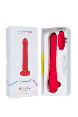 Пульсатор LOVENSE Gravity, красный, силикон, 25,9 см