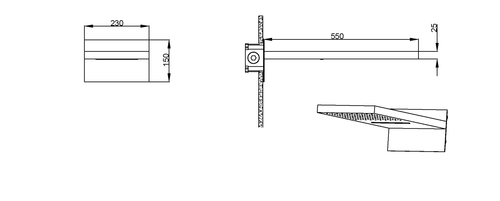 Лейка верхняя FUSION Chrome c каскадом