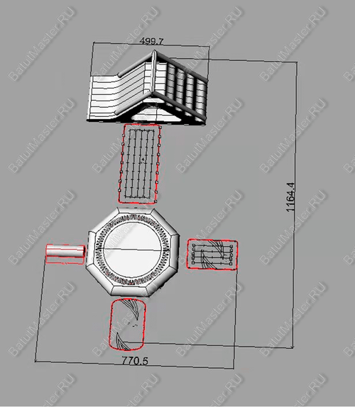 Надувной аквапарк на воде «Простое удовольствие» 12×7,7×3 м