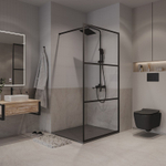 Душевая перегородка Niagara Nova NG-688-10BLACK (100х195) черный матовый,стекло прозрачное,1 место