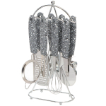 Набор кухонных принадлежностей 8 пр, нерж сталь, на подставке, Daniks, Мрамор, YW-KT250S