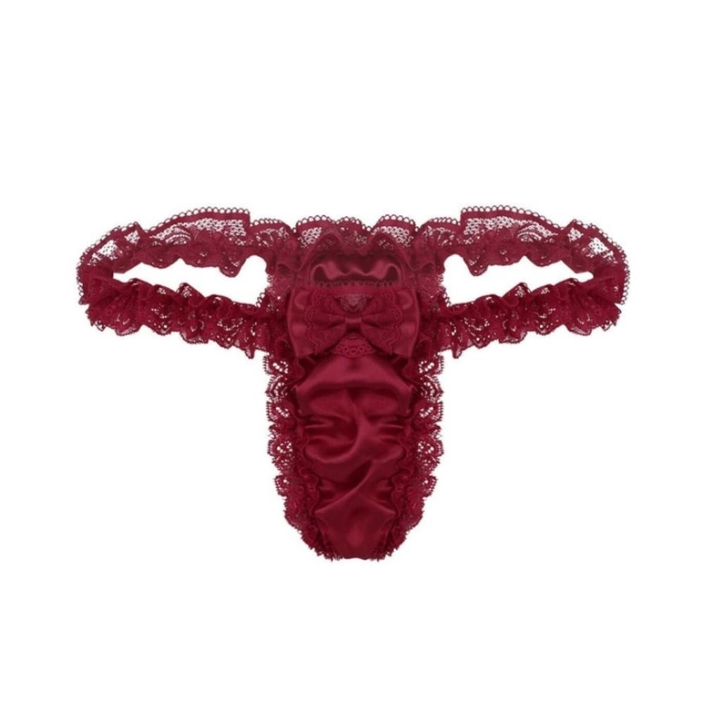 Мужские трусы тонги бордовые Romeo Rossi RR1036-18