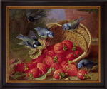 Картина Brookpace Fine Art A Feast of Strawberries With Blue Tits (45 x 37 см)