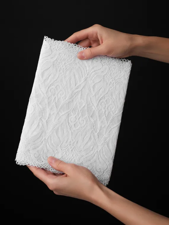 03-294 Кружево эластичное 24 см, белый 001