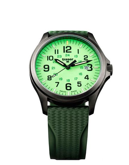 Швейцарские тактические часы Traser P67 OFFICER PRO GUNMETAL Lime 107424