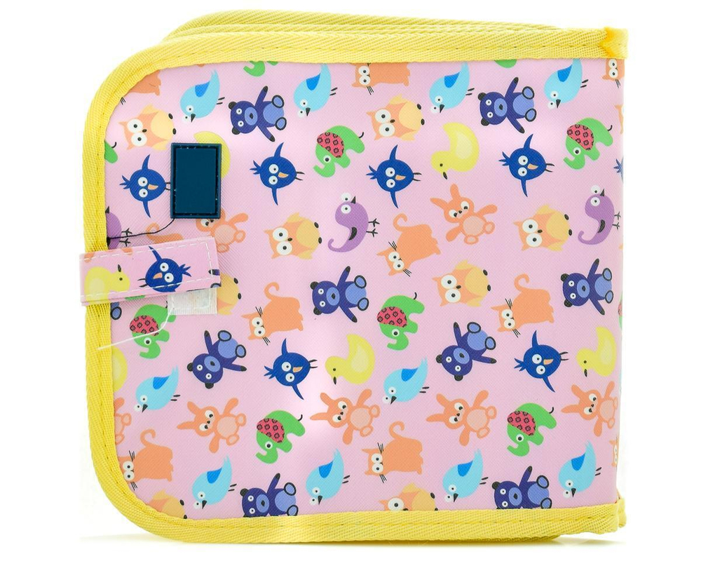 Набор для рисования на липучке, 14л+12 мелов.фломастеров, 2салфетки, розовый