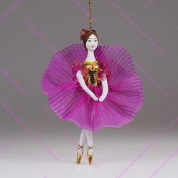 Ёлочная игрушка Балерина цветная