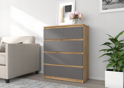 К-01 Комод СИТИ графит/дуб золотистый