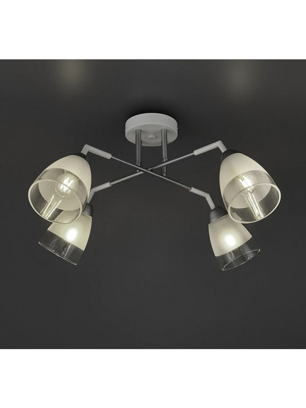 Люстра потолочная FOBO E27*4*60W белый, серебро