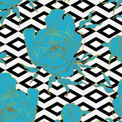 Голубые пионы