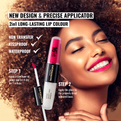 Dermacol 16H Lip Colour - Долговременная помада и блеск для губ оттенок 08 Pink Tastic, 2 ml