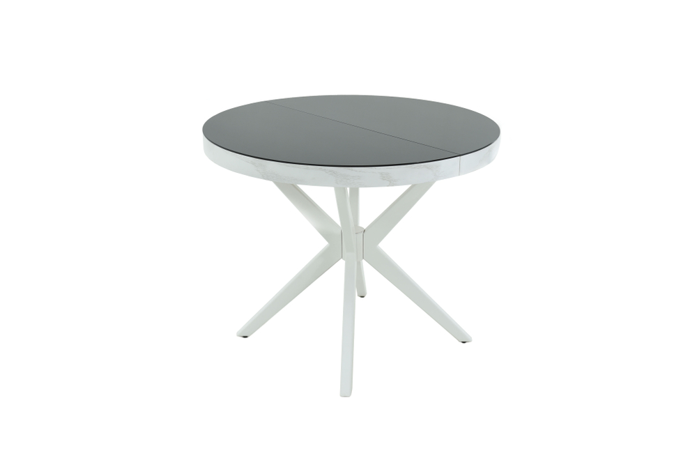 Стол Аврора Оскар D950 Glass, Белый, Стекло Чёрное