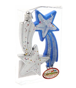 Ёлочные игрушки, набор 2шт, 9,5см "Комета яркая", микс (Серпантин)