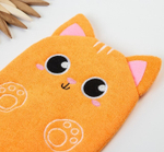 3612501 Мочалка детская для купания «Котик», варежка, из махры