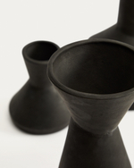 Набор из 3 ваз Dunari из черной терракоты 10,2 см / 13,5 см / 10 см