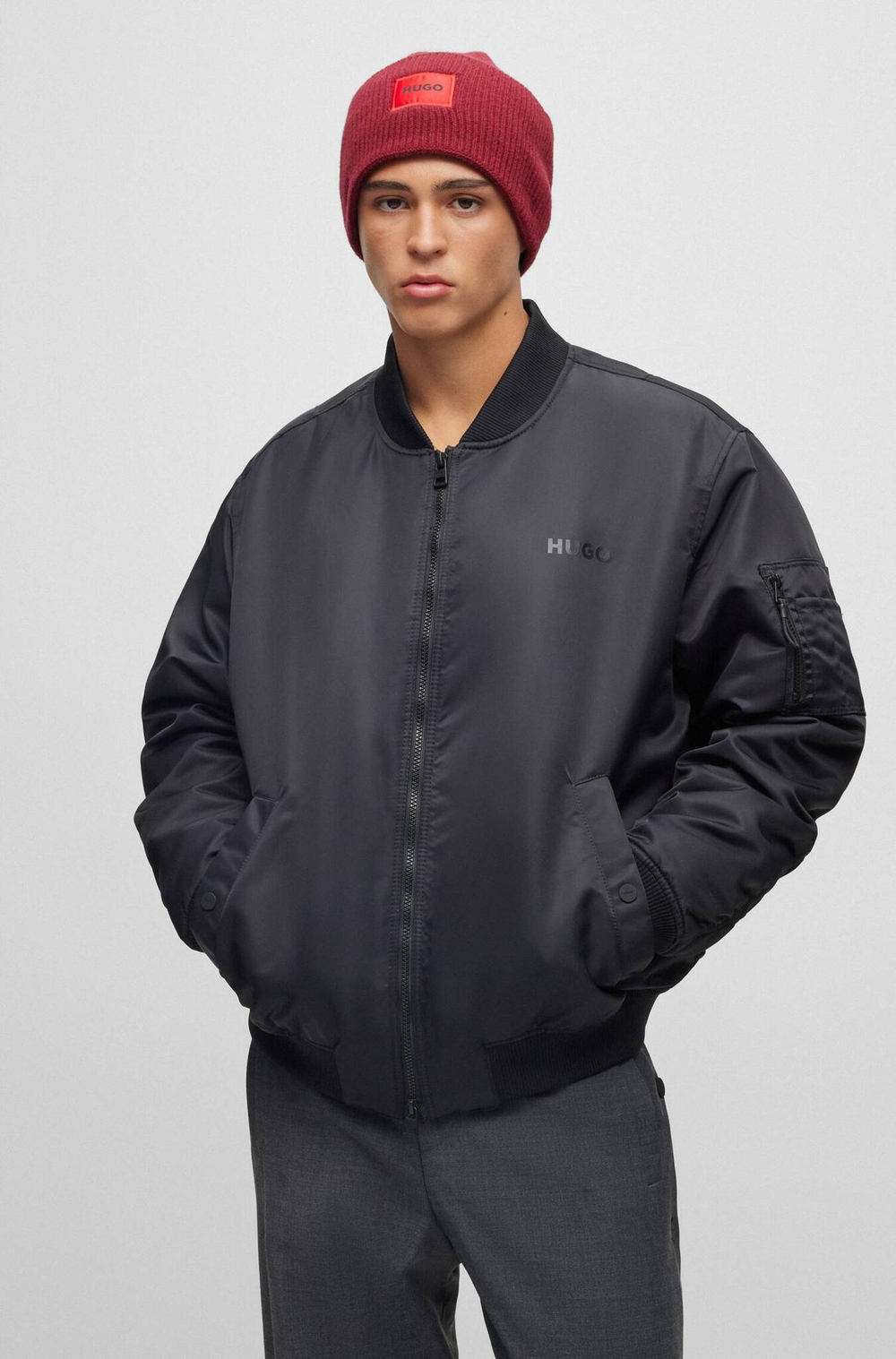 Хлопковая шапка Xaff 6 HUGO - бордовый(50496011)