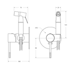 Встраиваемый смеситель Cezares RELAX-DIF-BORO с гигиеническим душем, брашированное золото