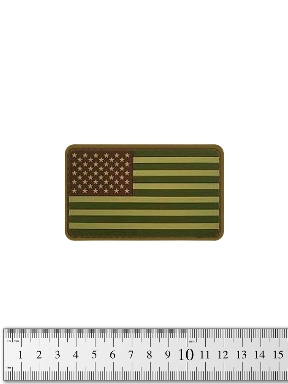 Шеврон Флаг США PVC 5х8,5 см. Олива левый