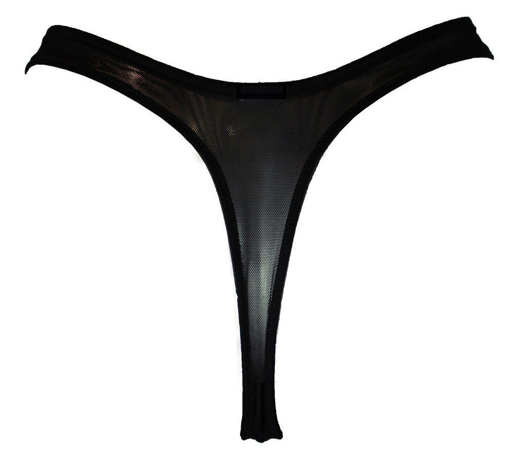 Трусы-стринги из сетчатой ткани (Размер: M) (Цвет: черный)
