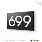 Номер на дверь 699, табличка на дверь для офиса, квартиры, кабинета, аудитории, склада, черная 120х70 мм, Айдентика Технолоджи