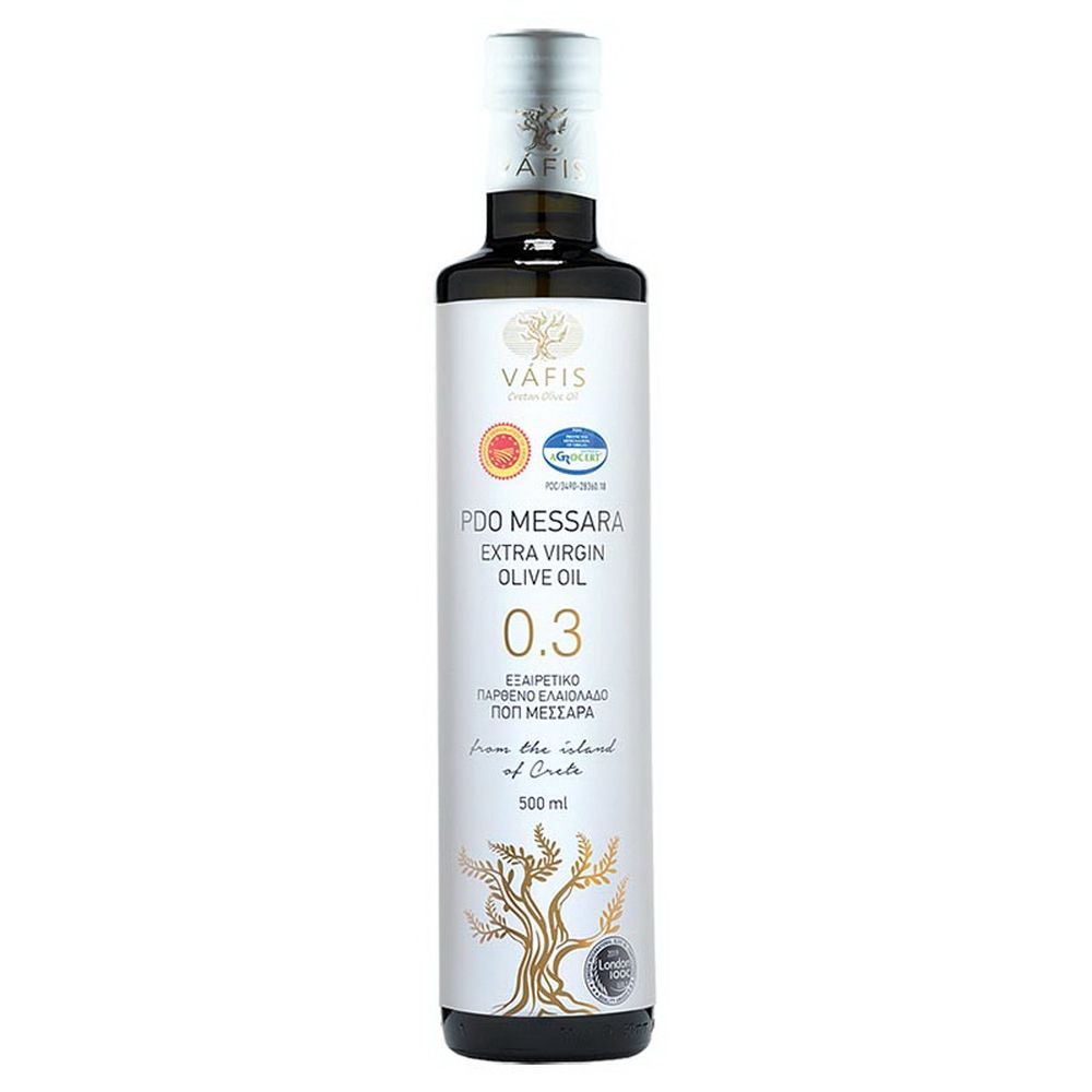 500 мл Масло оливковое Vafis PDO Messara 0.3% Extra Virgin Греция стекло