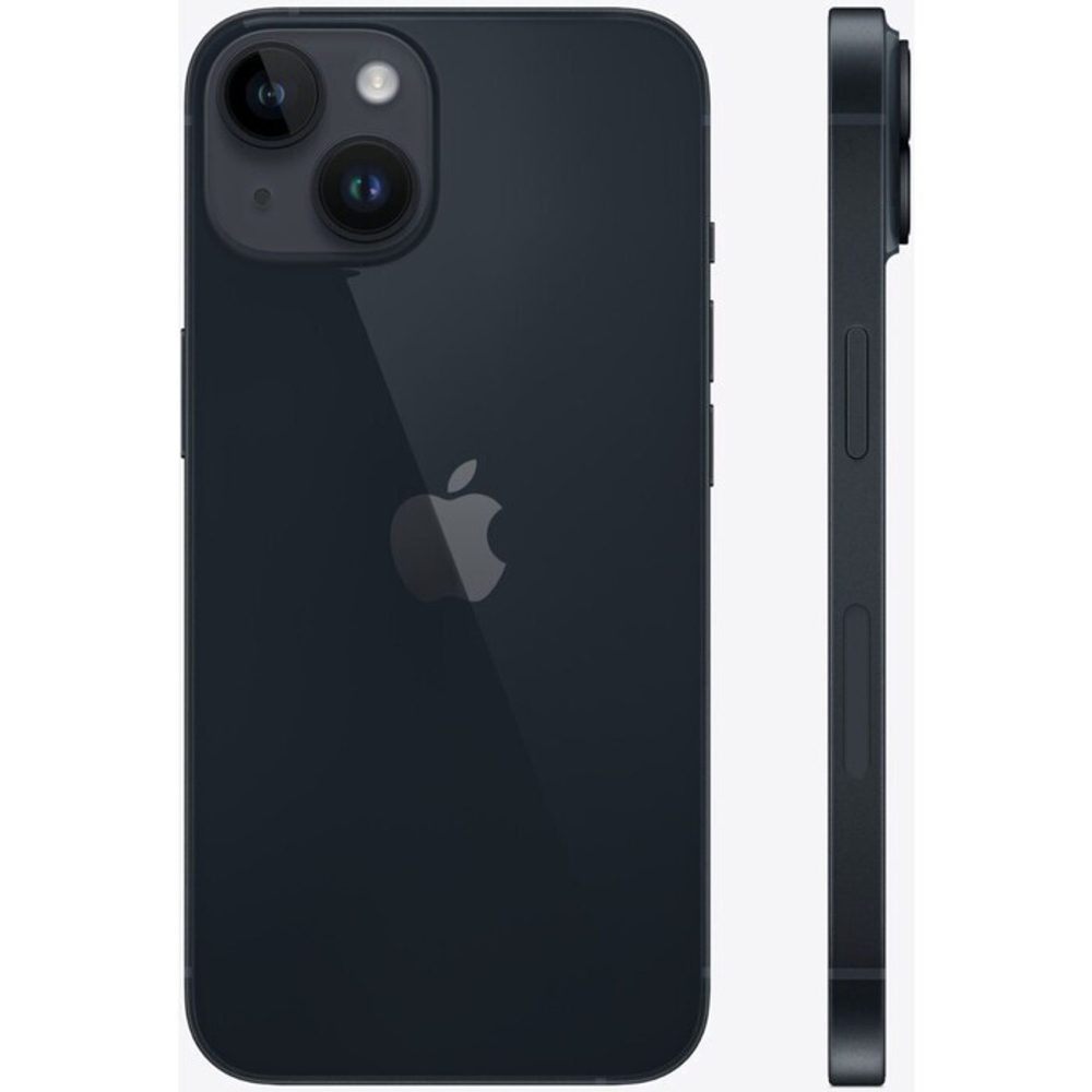Смартфон Apple A2884 iPhone 14 128Gb 6Gb темная ночь моноблок 3G 4G 2Sim 6.1" 1170x2532 iOS 16 12Mpi