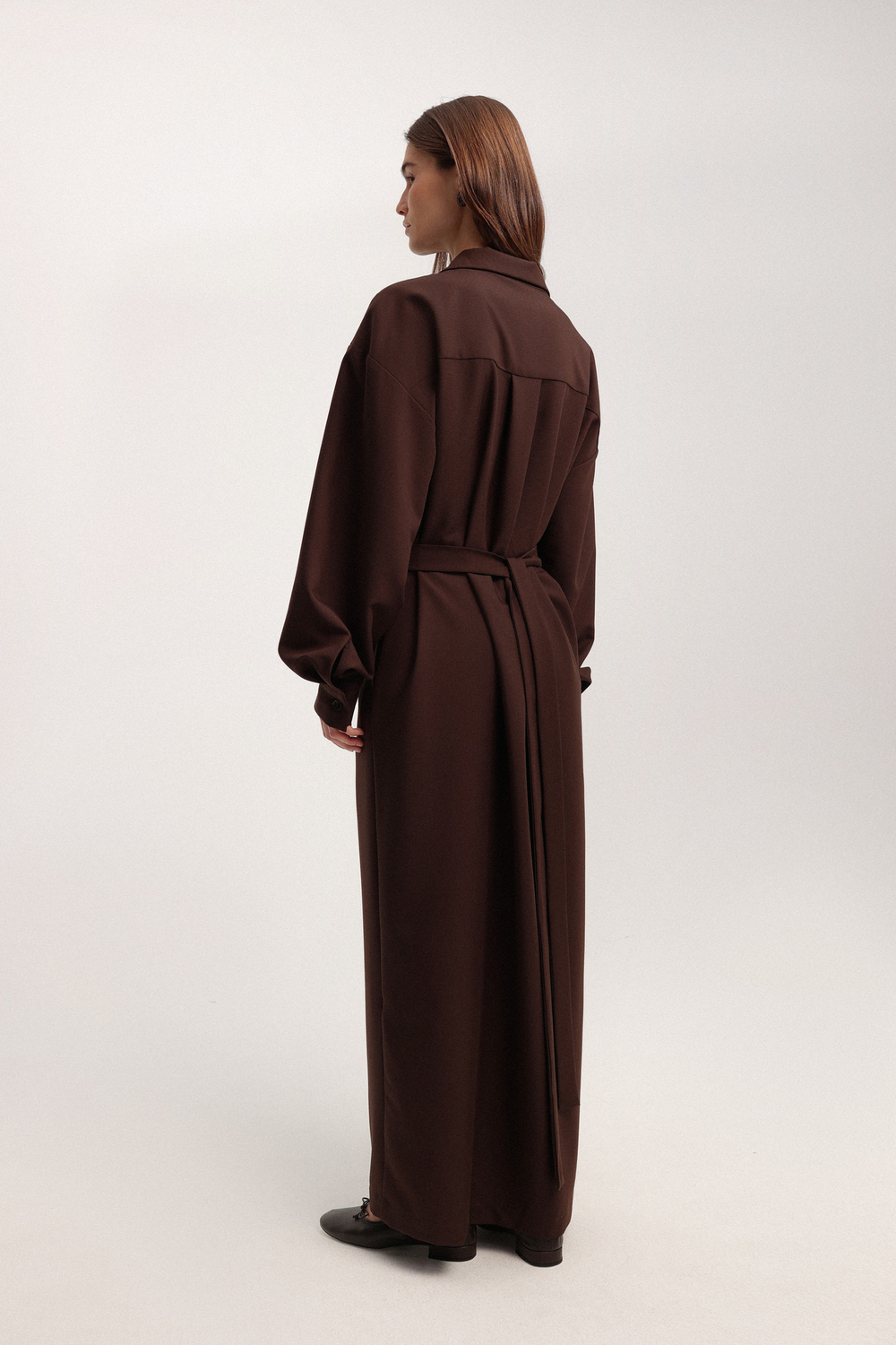 Платье миди со складками