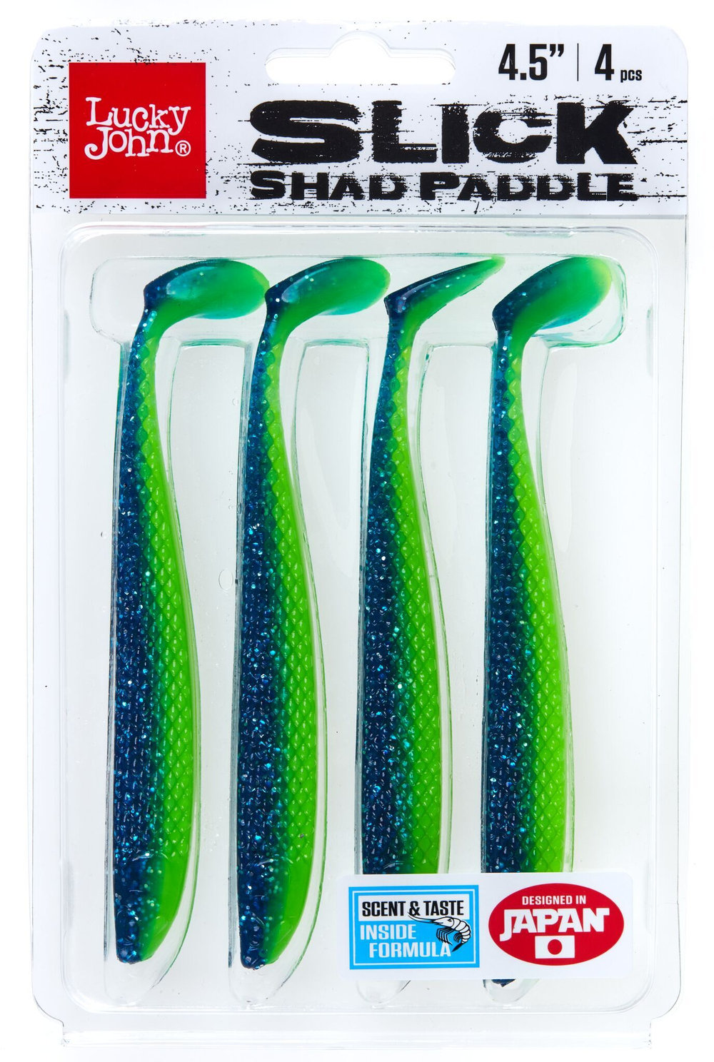 Виброхвосты съедобные Lucky John SLICK SHAD PADDLE 4.5in / цвет Z17 / 4 шт.