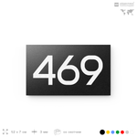 Номер на дверь 469, табличка на дверь для офиса, квартиры, кабинета, аудитории, склада, черная 120х70 мм, Айдентика Технолоджи