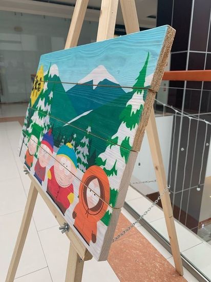 Современная картина на досках South Park