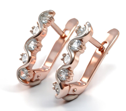 Ювелирные серьги из серебра 925 пробы с позолотой,вставка топаз натуральный.