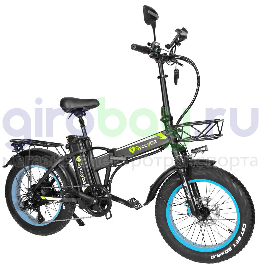 Электровелосипед Syccyba F10 Pro 2025 года (48V/15Ah) - Синий обод фото №8