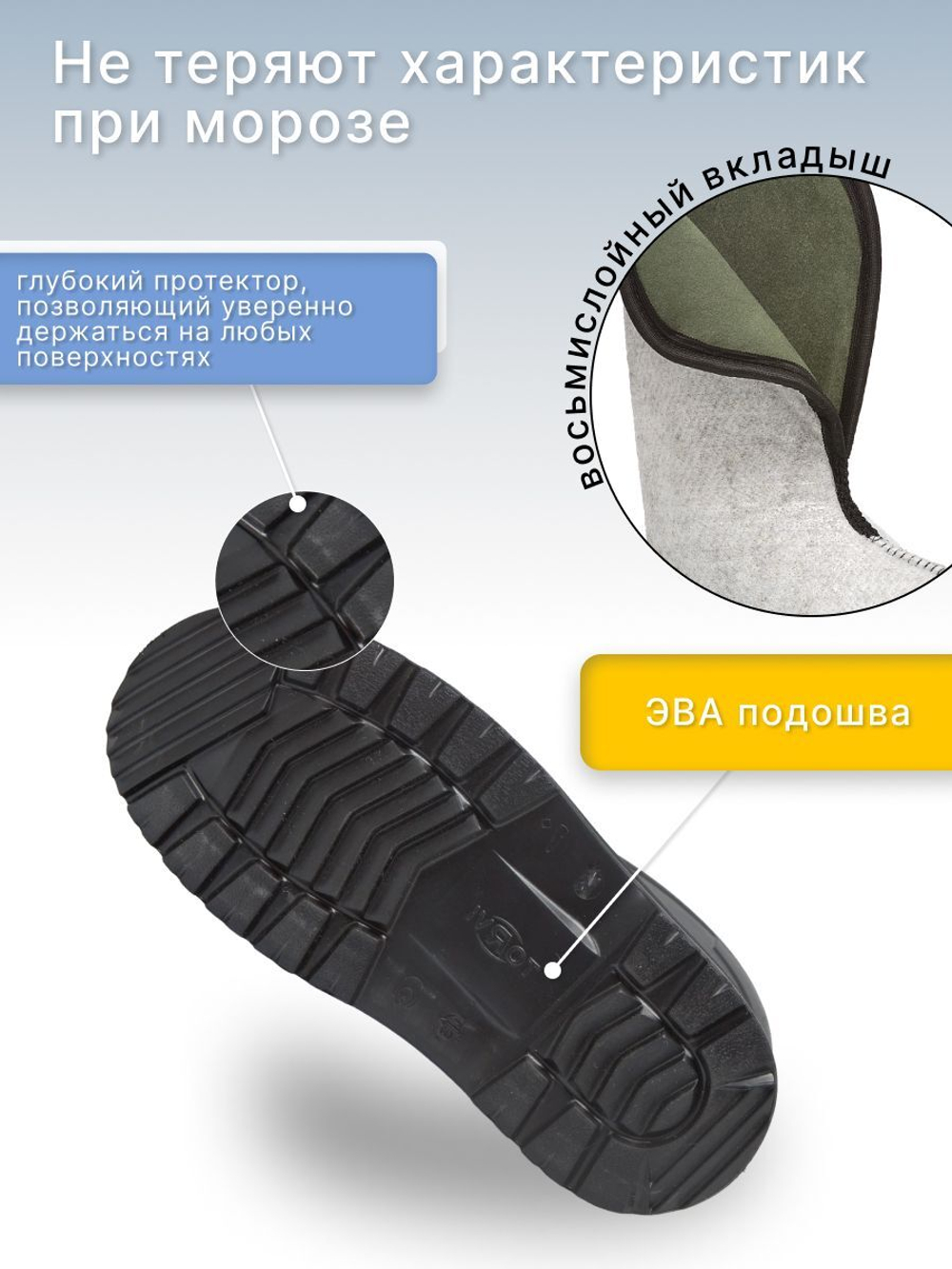 Сапоги для рыбалки Torvi зимние T-60C, черные, р.40/41