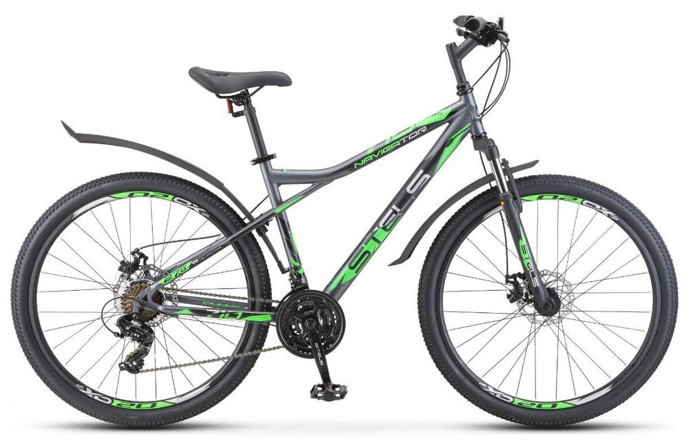 Велосипед Stels Navigator-710 MD 27.5" V020 16" Антрацитовый/зелёный/чёрный