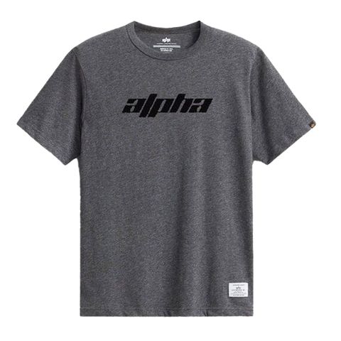 Футболка Alpha Industries Alpha Logos Tee Dark Charcoal Heather (Темно-серый)
