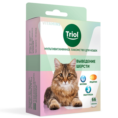 Мультивитаминное лакомство Triol "Выведение шерсти" для кошек
