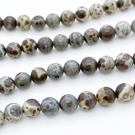 Риолит бусины, диаметр 6,2-6,4 мм, цена за 15 шт (1/4 нити)