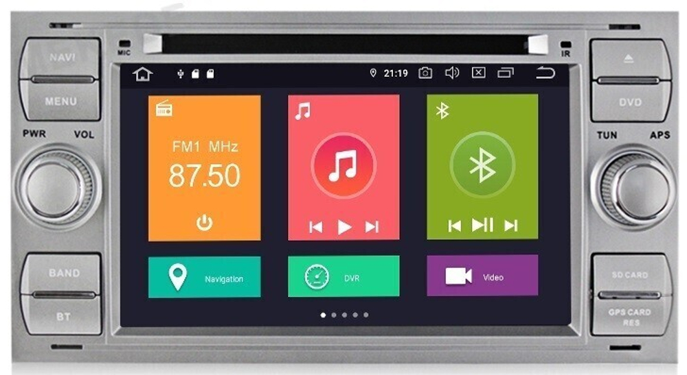 Магнитола для Ford Transit 6, C-Max, Kuga 1, Fusion и пр. (серебро)- Carmedia MKD-7031S-S10 Android 12, ТОП процессор, 4Гб+64Гб, CarPlay, SIM-слот