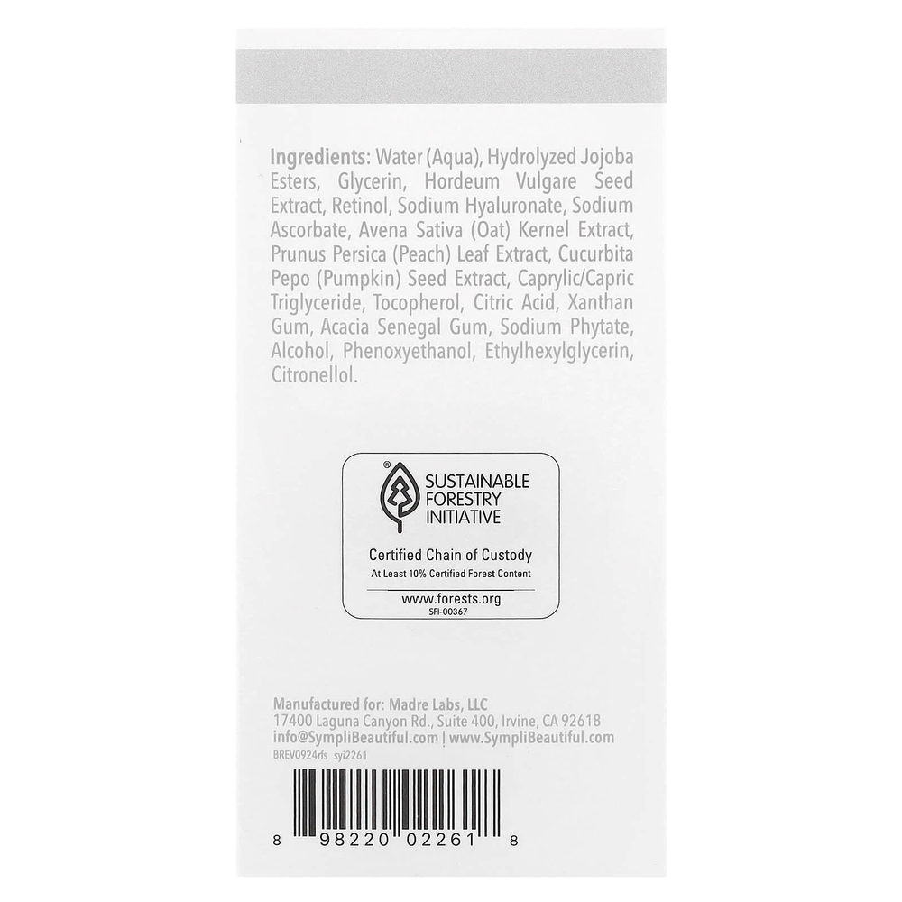 Sympli Beautiful, Serumdipity, сыворотка для лица с витамином A (ретинолом), 30 мл (1 жидк. унция)