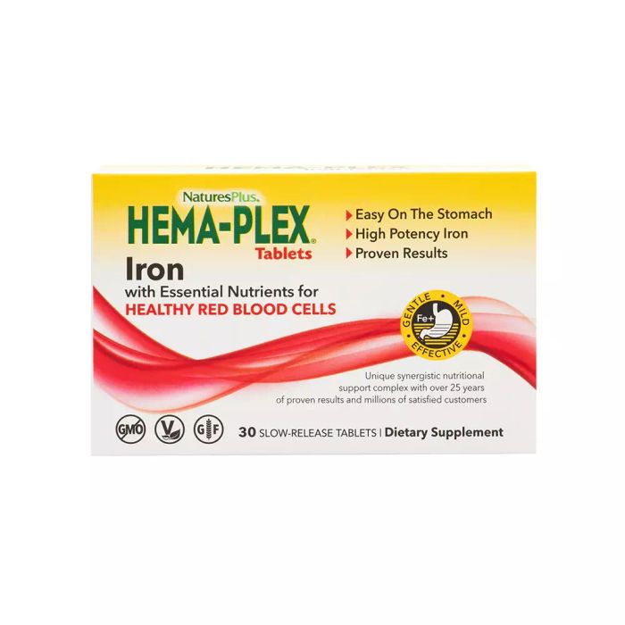 Hema-Plex железо, Hema-Plex Iron Slow-Release, NaturesPlus,  30 таблеток