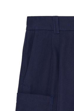 ZARA X BENITO ANTONIO ШОРТЫ-БЕРМУДЫ-КАРГО СВОБОДНОГО КРОЯ С ЗАЩИПАМИ, ТЕМНО-СИНИЙ