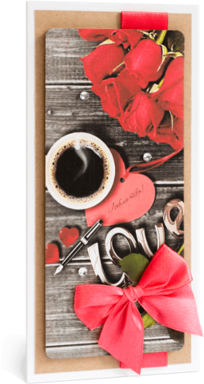 Открытка с надписью "Люблю тебя!" Женская