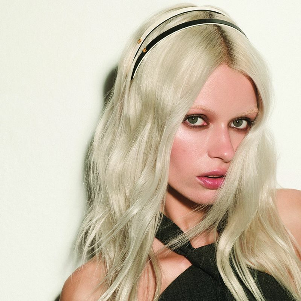 Balmain Hair Couture Ободок из ацетата бело-черный Acetate Headband White/Black Shell Small