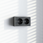 Розетка двойная с заземлением Gallant черный с серебром W5072134 W5072134