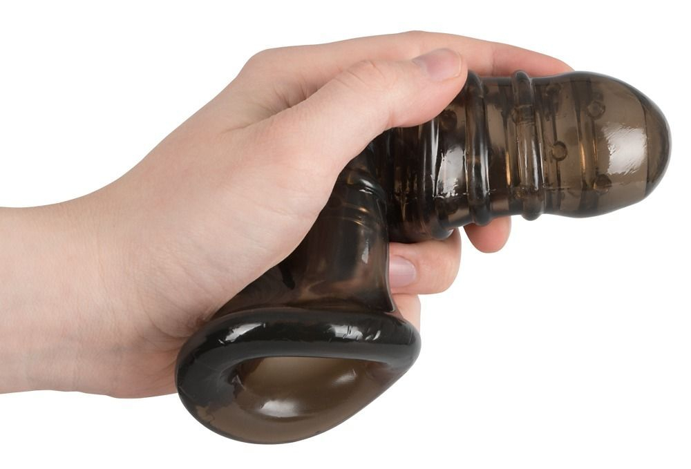 Насадка на пенис You2Toys Rebel Smoke с рёбрышками и кольцом, 18 см