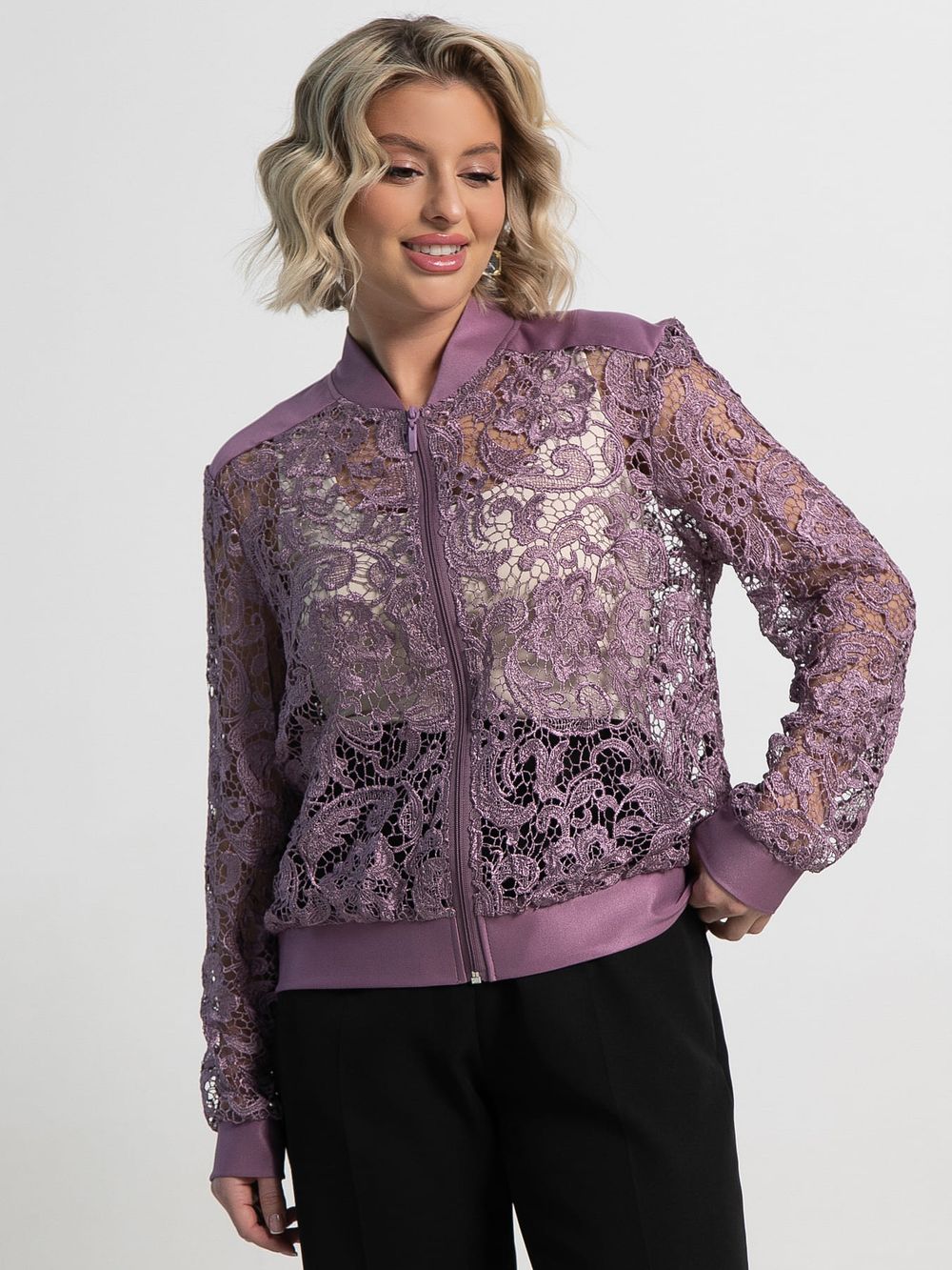 Жакет кружевной Индола (сиреневый) Б15108-3М LT Collection
