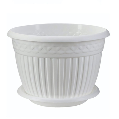 Кашпо "Византия" (3л.) с блюдцем Цв. Белый